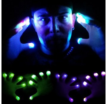 Breaklight.be Multicolor LED Gloves- White