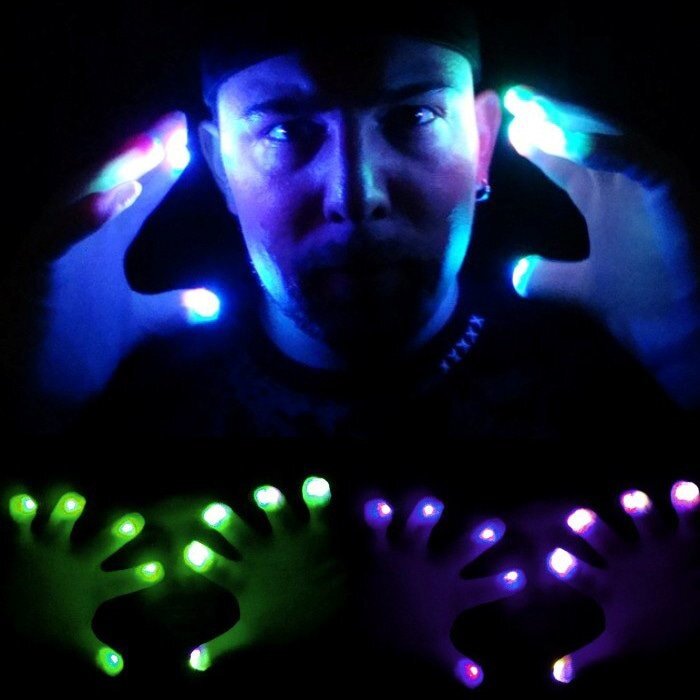 Breaklight.be Paire de gants lumineux LED - Blanc