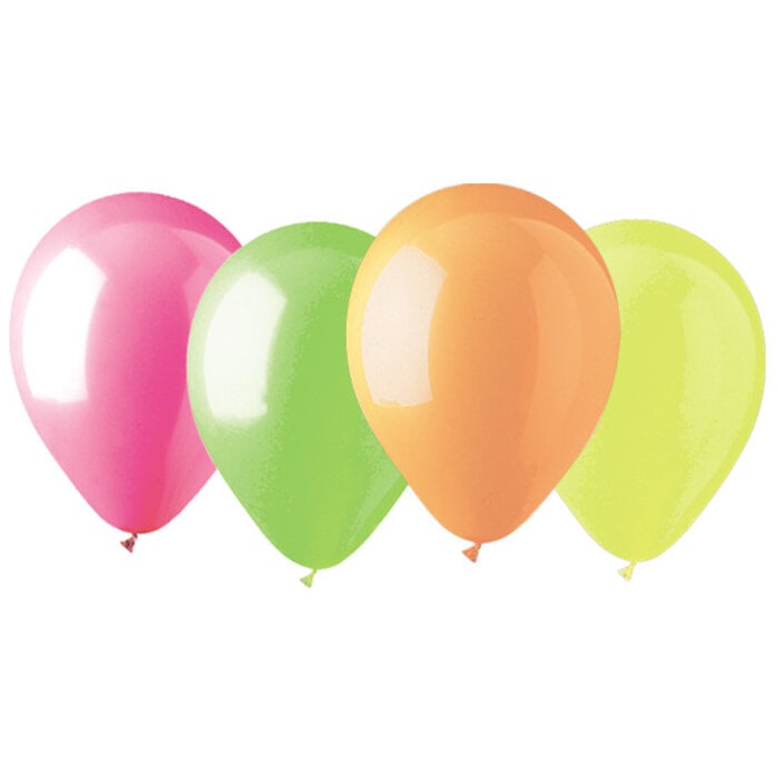 Breaklight.be Ballons UV au néon - 100 pièces - 4 couleurs