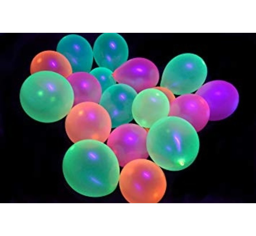 Ballons UV au néon - 100 pièces - 4 couleurs