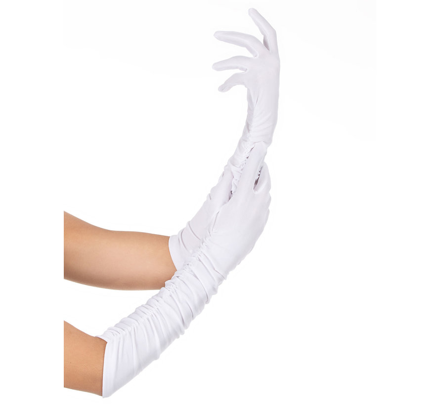 Witte Lange Handschoenen  55cm