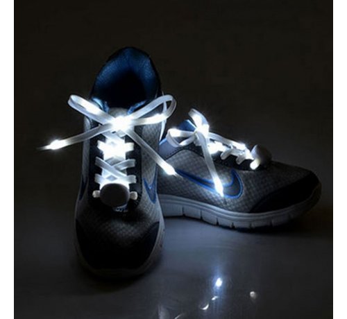 Breaklight.be LED Lacets de chaussures Blancs- 120 cm