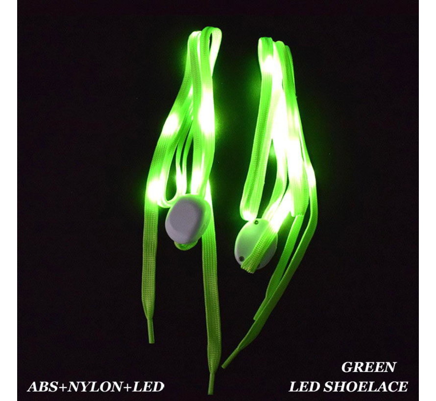 Groene LED Schoenveters  - 120 cm