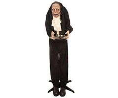 Partyline Bewegende oude butler 150 cm | Oude akelige knecht | Halloween deco