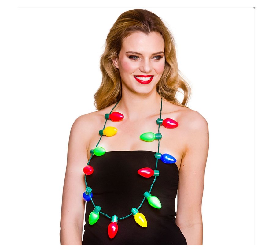 Kerstboom lichtjes halsketting  - 13 LEDS