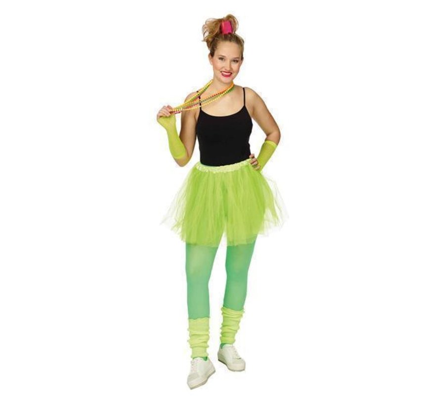 Ensemble Tutu jaune fluo Uv Neon Breaklight.be Boutique d habillage Boutique de fete Boutique de carnaval