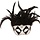 Venetiaans Masker wit/zwart met zwarte pluimen