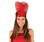 Charleston headband red with feather