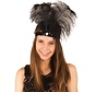 Charleston headband black with feather