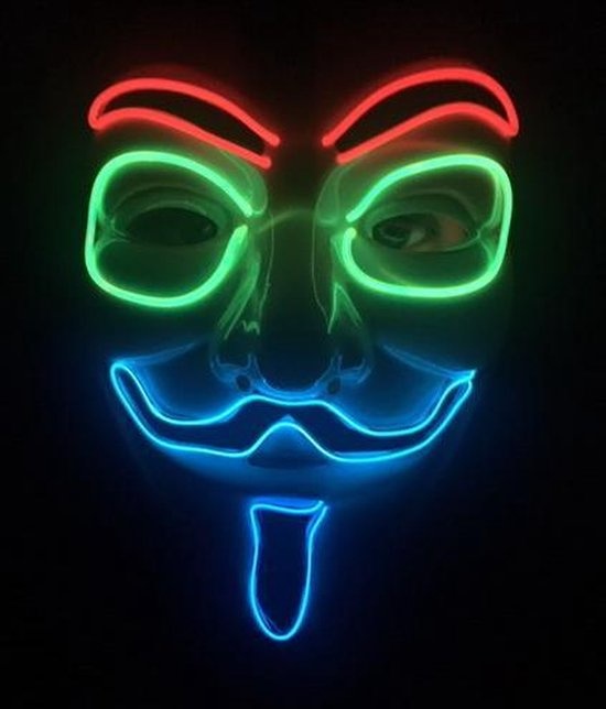 Breaklight.be Masker EL Wire Anonymous- V for Vendetta