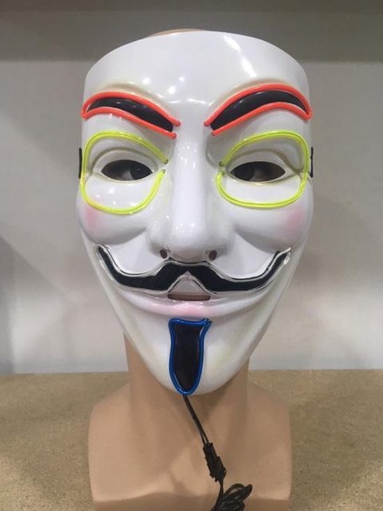 Breaklight.be Masker EL Wire Anonymous- V for Vendetta