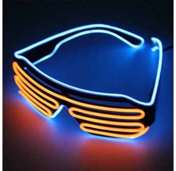 Breaklight.be El Wire Shutter bril Blauw/Oranje