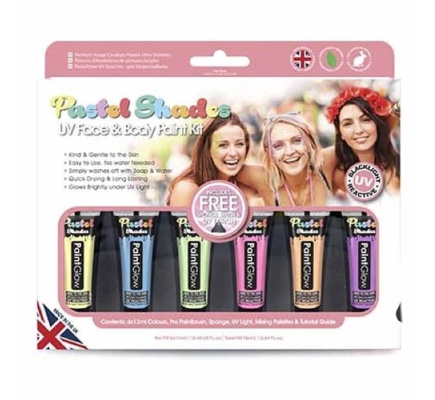 Paintglow | Pastel UV face and body paint kit