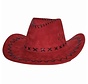 Cowboyhoed | Suede look Rood
