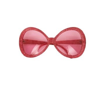 Partyline Disco Glasses Glitter Red