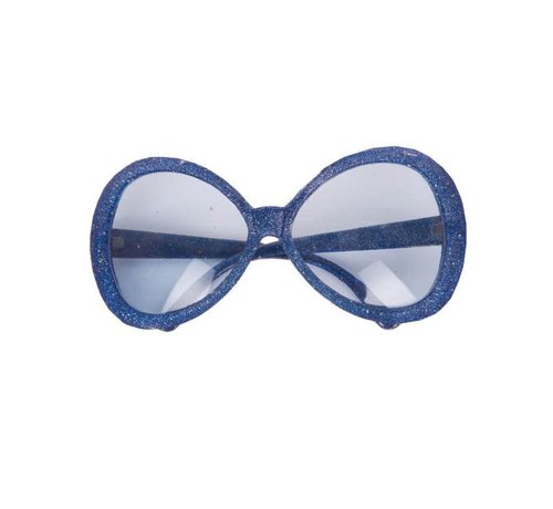 Partyline Disco Glasses Glitter Blue