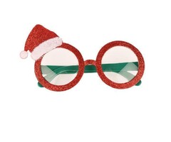 Partyline Lunettes de Noël | Lunettes rouges avec des décorations de Noël