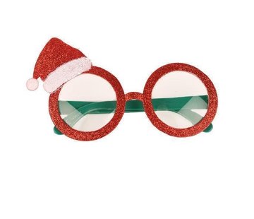 Partyline Lunettes de Noël | Lunettes rouges avec des décorations de Noël