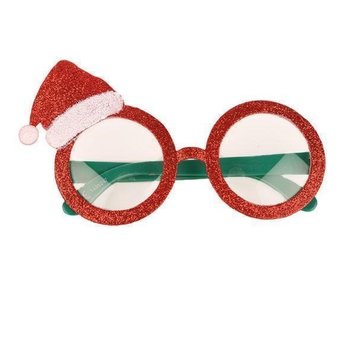 Partyline Lunettes de Noël | Lunettes rouges avec des décorations de Noël