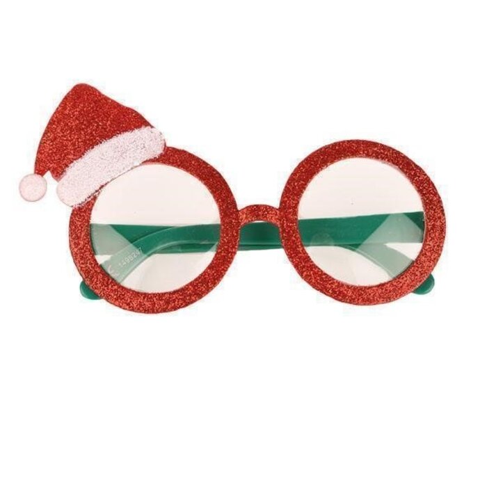 Partyline Kerstbril | Rode Bril met kerstversiering