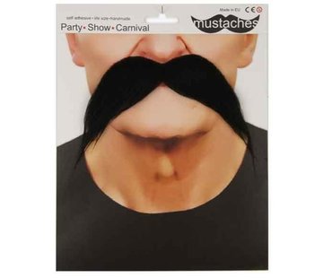 Partyline Moustache noire années 70' adulte | Grande moustache noire