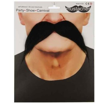 Partyline Moustache noire années 70' adulte | Grande moustache noire