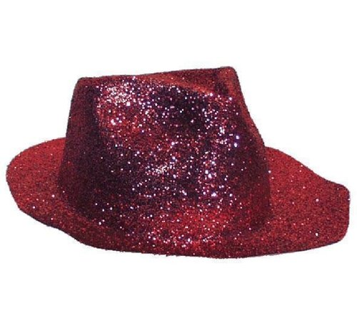 Partyline Chapeau Borsalino Plastique Brillant Rouge