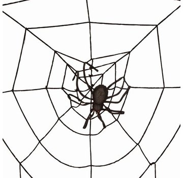 Partyline Toile d'araignée 2m + Spin LED | Déco Halloween