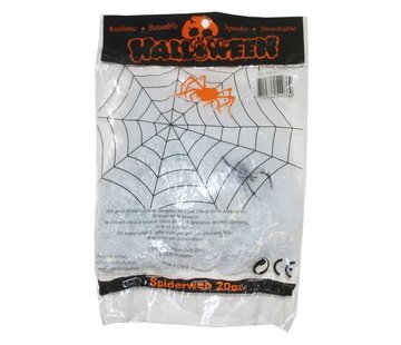 Funny Fashion Toile d'araignée blanche 20 g + spin | Déco Halloween