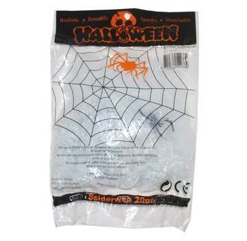 Funny Fashion Toile d'araignée blanche 20 g + spin | Déco Halloween