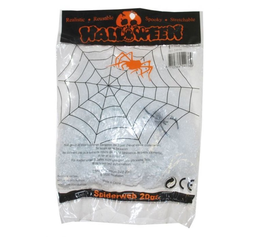 Spider web white 20 g + spin | Halloween deco