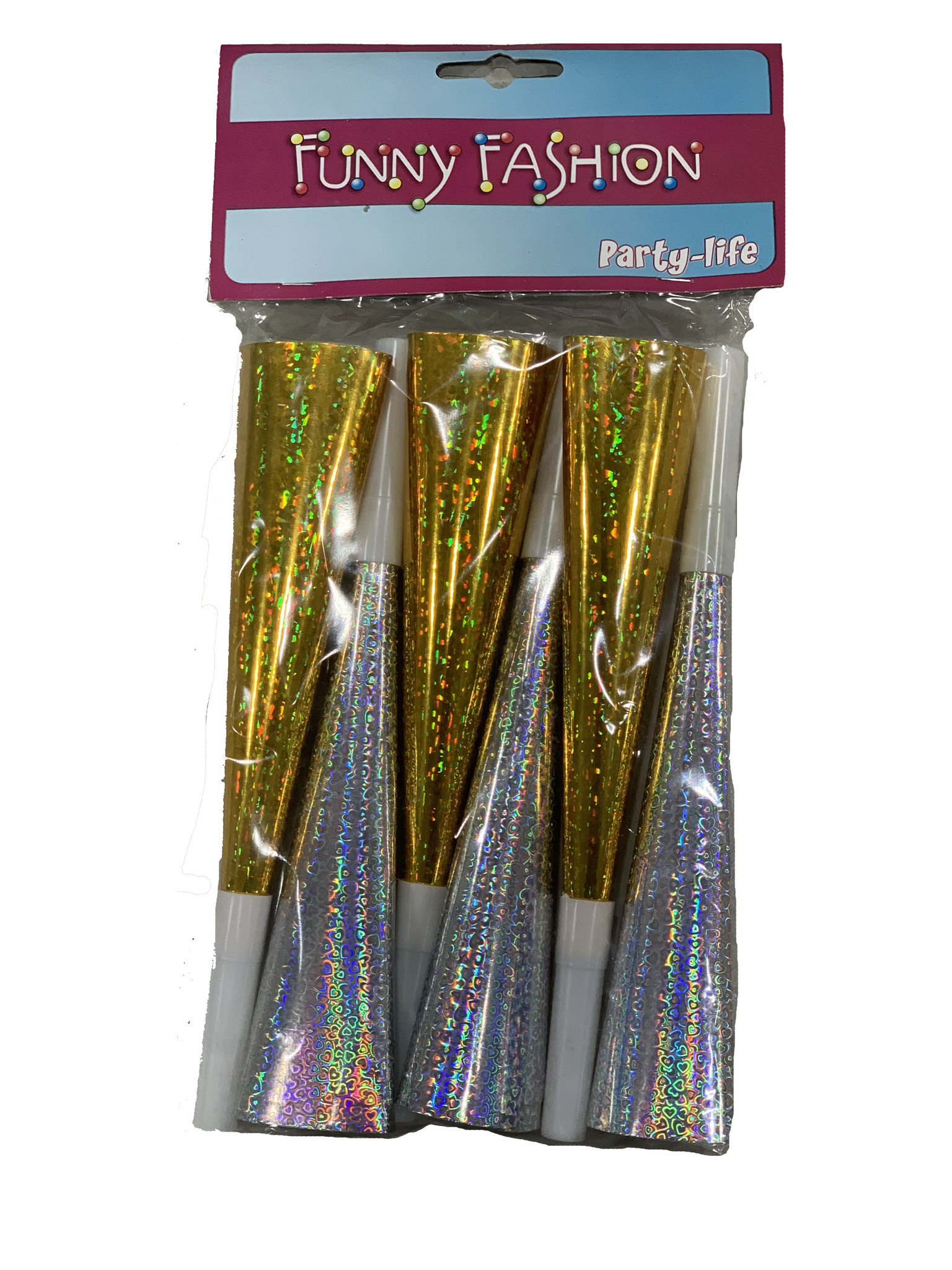 Partyline Feesttoeters 6 stuks | Zilveren en Gouden toeters