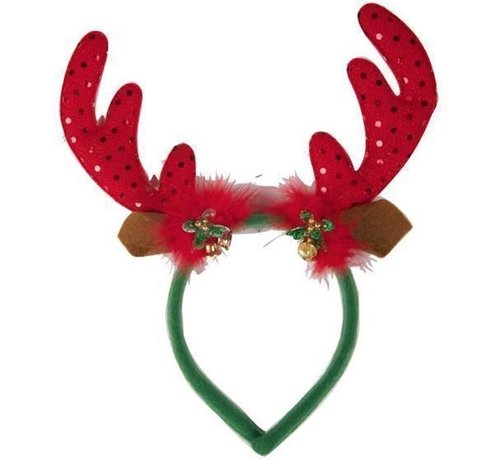 Partyline Reindeer Diadem with bells | Christmas diadem