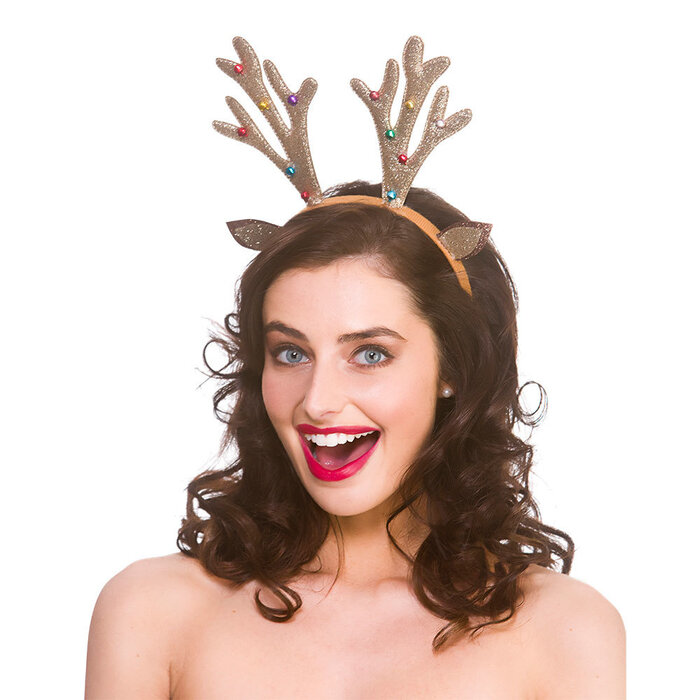 Wicked Costumes 6x Glitter Reindeer Diadem with bells