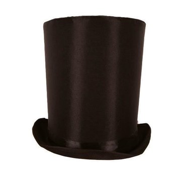 Partyline Chapeau haut de forme Lincoln noir 24 cm | Chapeau haut de forme noir