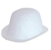 Partyline White Glitter Bowler Hat - Plastic