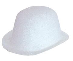 Partyline Witte Glitter Bolhoed - Plastic