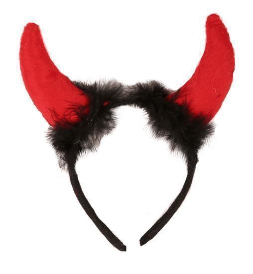 Partyline Duivels hoorn diadeem met bont | Duivel Diadeem