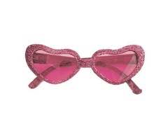 Partyline Disco Glasses Heart shape Pink glitter | Disco glasses