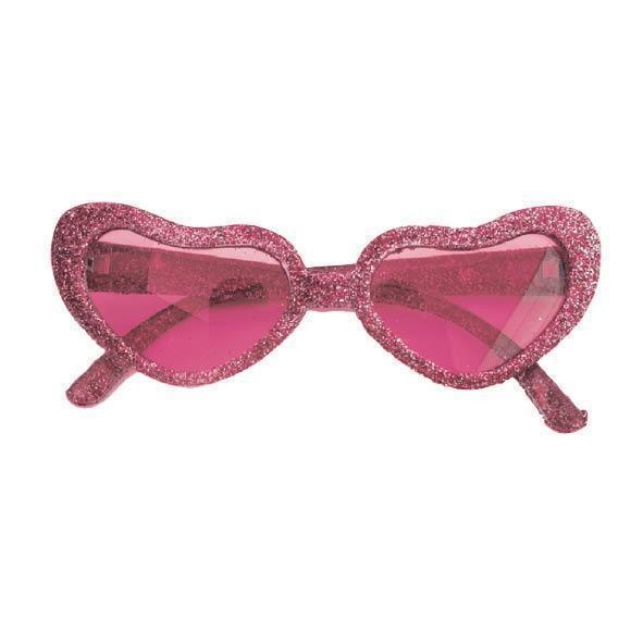 Partyline Disco Bril Hartvorm Roze glitter | Disco bril