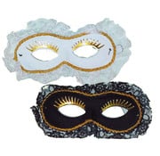 Partyline Masque vénitien Duo blanc / noir | 2 masques vénitiens