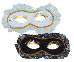 Partyline Masque vénitien Duo blanc / noir | 2 masques vénitiens