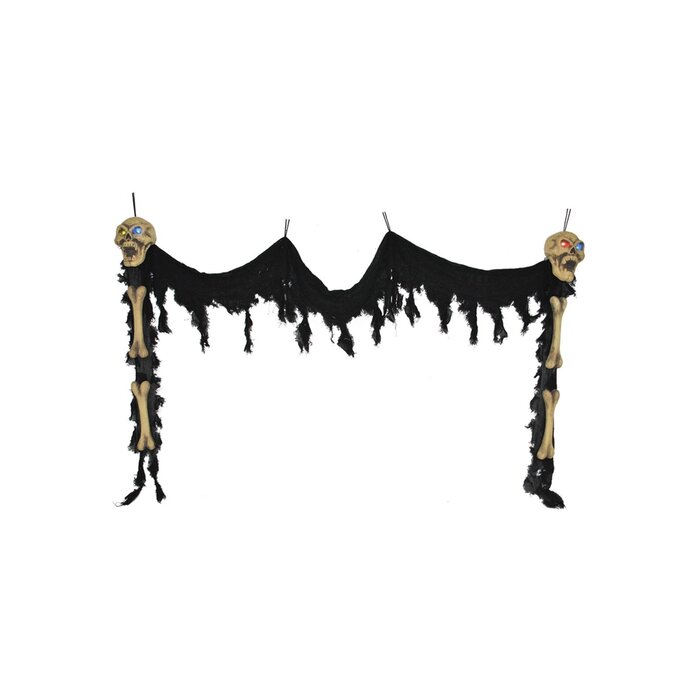 Funny Fashion Door decoration skeleton with light 340 cm | Halloween decoration