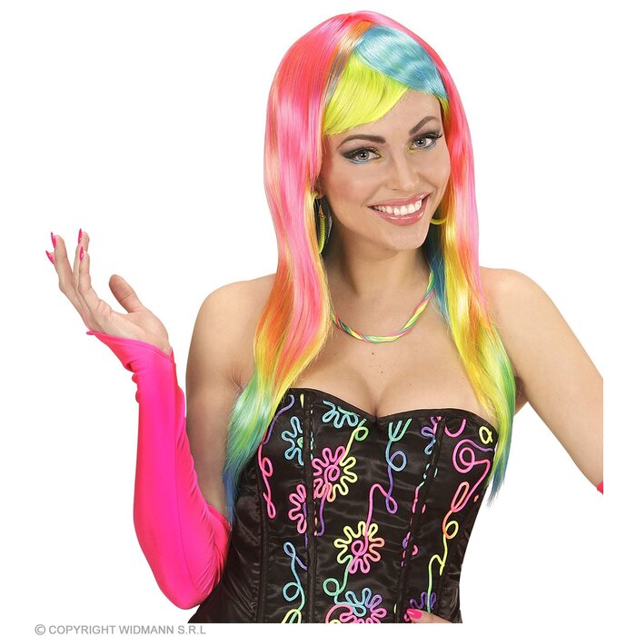 Widmann Neon Fashion Pruik | Neon pruik dames