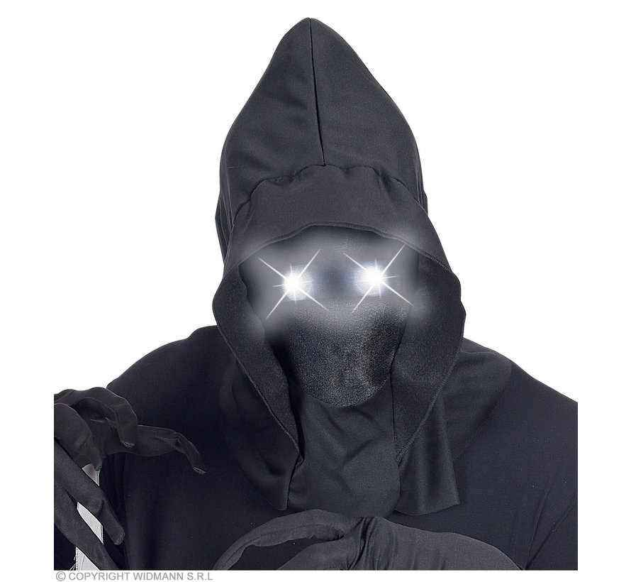 Zwart spook masker met heldere ogen | Halloween masker