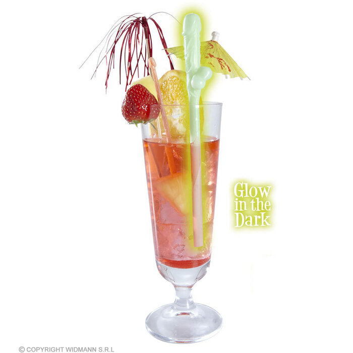 Widmann Glow In The Dark Paille Zizi - 6 pièces Pailles Zizi réutilisables