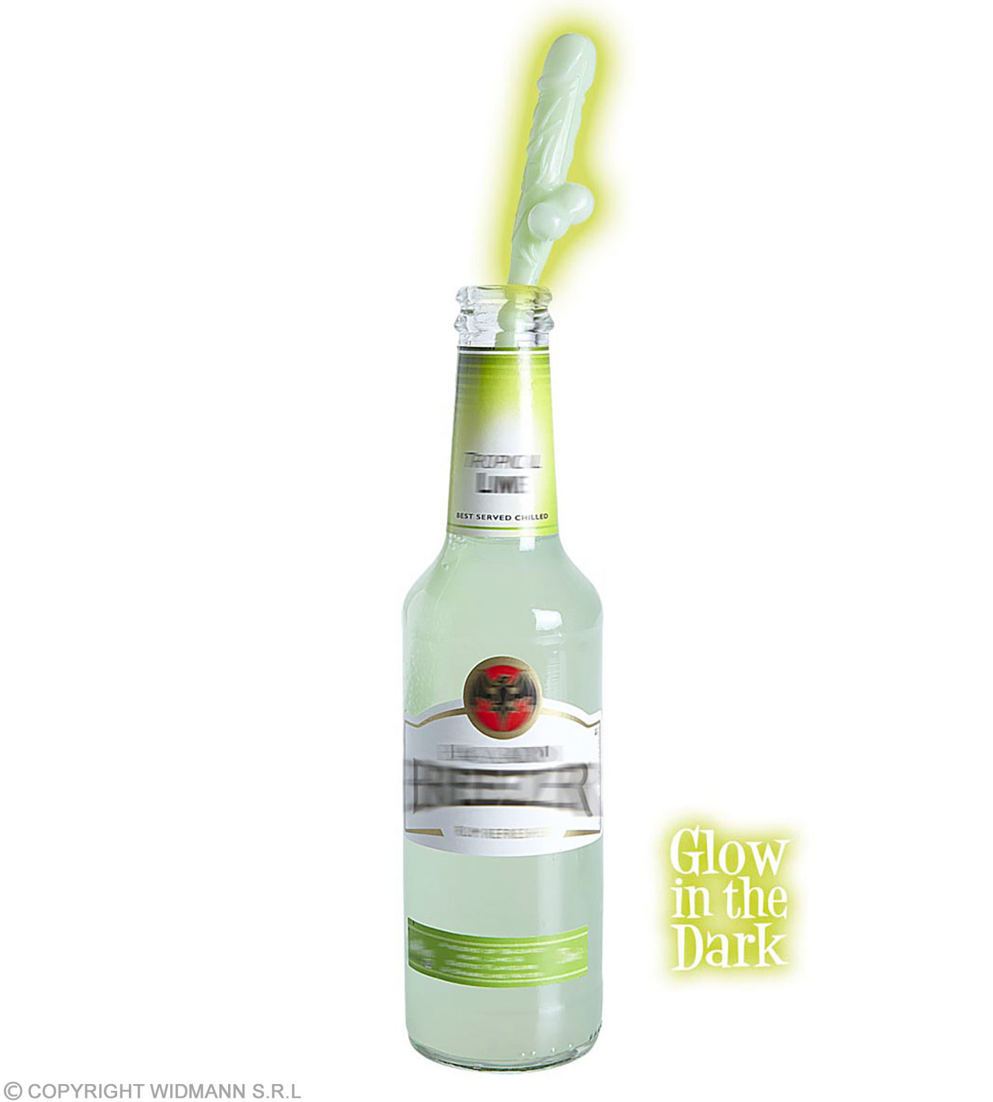 Widmann Glow In The Dark Penis rietjes - 6 stuks | Herbruikbare Piemel rietjes