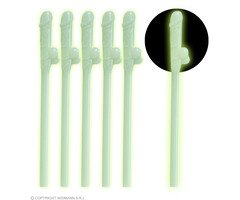 Widmann Glow In The Dark Paille Zizi - 6 pièces Pailles Zizi réutilisables