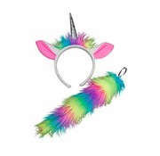 Wicked Costumes  Licorne Oreilles et queue | Accessoires animaux Licorne arc-en-ciel