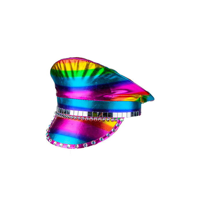 Wicked Costumes Luxe Regenboog Kapitein Hoed | Luxe Regenboog pet